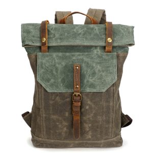 Vintage Canvas Leather Travel Backpack